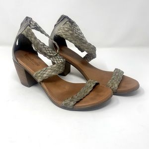 Sundance bonaire braided block heel sandals Zip back Women’s Size 9